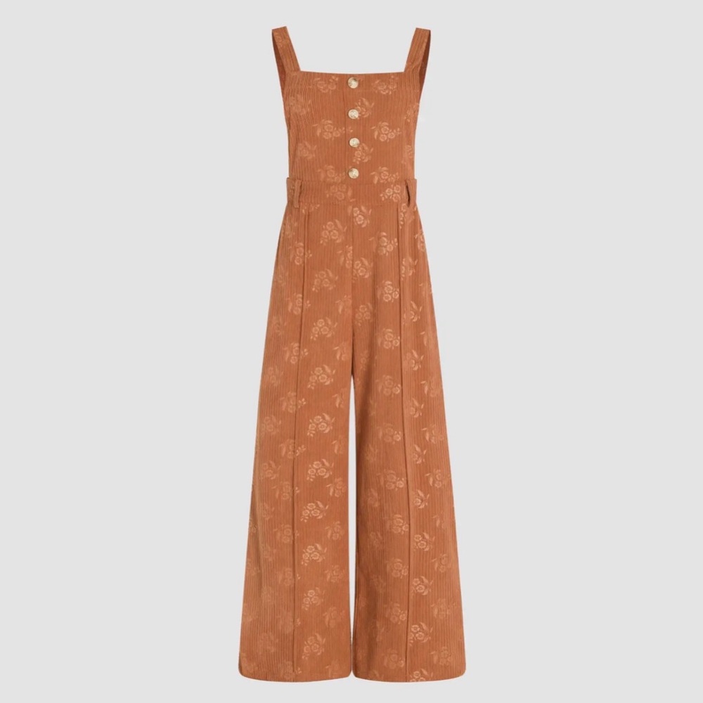 Cider Rust Floral Jumpsuit
